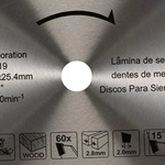 DISCO DE SERRA PARA MADEIRA 305 X 25.4 X 60T 12