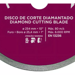 DISCO DIAMANTADO 10 PROFISSIONAL PLUS CORTAG 254MM
