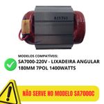 ESTATOR BOBINA 220V LIXADEIRA ANGULAR MAKITA SA7000