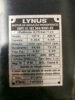 MOTOR ELÉTRICO MONOFÁSICO 1.0HP - 2 PÓLOS BIVOLT 127/220V - 60HZ 3400RPM