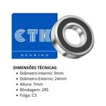 ROLAMENTO 609 DDU 2RS CTK