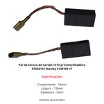PAR DE ESCOVAS DE CARVAO 127V STGS6115 STGS7115 STANLEY