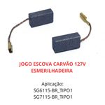 JOGO PAR ESCOVAS DE CARVAO 127V SG6115 SG7115 STANLEY