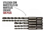 KIT JOGO DE BROCAS SDS-PLUS 5 PEÇAS DE 6MM A 10MM