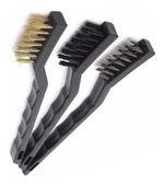 ESCOVA MINI AÇO, NYLON E CABO PLASTICO JOGO C/ 3 PEÇAS
