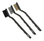 ESCOVA MINI AÇO, NYLON E CABO PLASTICO JOGO C/ 3 PEÇAS