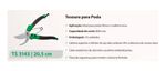 TESOURA PODA FLORES MADEIRA NOVA 20,5CM TRAPP TS-3143