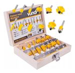JOGO KIT MALETA DE FRESAS MADEIRA 12 PEÇAS METAL 6MM VONDER