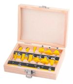 JOGO KIT MALETA DE FRESAS MADEIRA 12 PEÇAS METAL 6MM VONDER