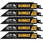 KIT 5 PÇ LÂMINA SERRA SABRE DEWALT 6 POL CORTE METAL DWA4186