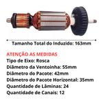 INDUZIDO 127V ESMERILHADEIRA BOSCH GWS8-115  