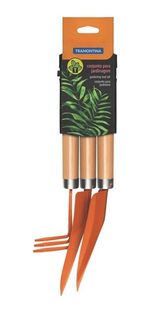 KIT JARDINAGEM HORTA PAZINHA E ANCINHO AÇO TRAMONTINA