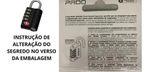 CADEADO EXECUTIVO 4 SEGREDOS SENHA P/ MALA VIAGEM TSA PADO