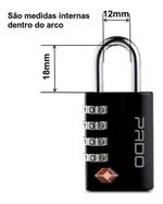 CADEADO EXECUTIVO 4 SEGREDOS SENHA P/ MALA VIAGEM TSA PADO