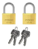 2 CADEADOS PADO 35MM LT-35 COM 4 CHAVES IGUAIS/MESMO SEGREDO