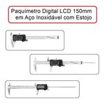 PAQUÍMETRO DIGITAL 150MM AÇO INOXIDÁVEL +BATERIA +ESTOJO MTX  