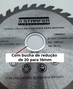 DISCO SERRA C/ VÍDEA P/ MADEIRA 110X20X30 DENTES BUCHA 16MM