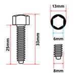 KIT 2 PARAFUSOS DA ALÇA HD585 MODELO NOVO DE CABEÇA CILINDRICA M8X25