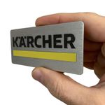 PLACA LOGOTIPO KARCHER COM GRAMPOS LAVADORA ALTA PRESSÃO HD585 MODELO NOVO