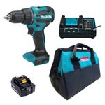 KIT PARAFUSADEIRA DHP490Z+ CARREGADOR DC18WC +1BATERIA 3AH BL1830B + BOLSA MAKITA