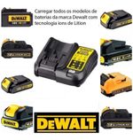 CARREGADOR BATERIAS DEWALT BIVOLT 12V/20V 1,25A DCB107
