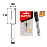FRESA RETA MAKITA 20MM X 8MM TUPIA 6MM DUPLA