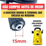 MANGUEIRA 3M PARA LAVADORA DE ALTA PRESSAO KARCHER COMPACTA COM ROSCA DE 15MM