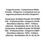  JOGO / KIT DE JUNTAS CHIAPERINI 10 RED - 10 BLUE