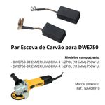PAR DE ESCOVA DE CARVÃO ESMERILHADEIRA DEWALT DWE750 ORIGINAL