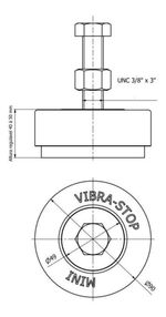 VIBRA STOP ANTIVIBRATORIO MINI 3/8 - 500KG A 2000KG - METAL