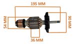  INDUZIDO 220V GWS 2200-180 230 22U BOSCH
