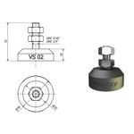 Kit 4 Amortecedor Borracha Nivelador Vibra Stop Mini Sapata Vs02 1/4 20kg	