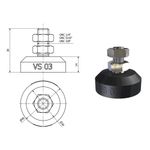 Kit 4 Amortecedor Nivelador Borracha Vibra Stop Mini Sapata Vs 03 5/16 40 Kg	
