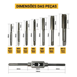  JOGO MACHO DE ABRIR ROSCA 8PÇS - BESTFER
