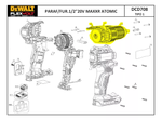 TRANSMISSÃO MANDRIL E SELETOR P/ PARAFUSADEIRA DCD708 TIPO1 - DEWALT