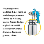 CANECA DE ALUMINIO 1L ARPREX PISTOLA MOD 4 DE TAMPA PLASTICA
