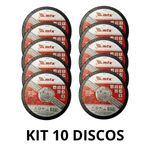 KIT 10 DISCOS DE CORTE PARA METAL 4 1/2 - 115 X 1,0 X 22 MM - MTX