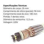 INDUZIDO ROTOR ESMERILHADEIRA BOSCH 220V GWS 17-125 INOX / GWS 15-125 INOX / GWS 15-125 CIT / GWS 1