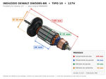 INDUZIDO DW508S-BR TIPO 10 800W - 127V DEWALT