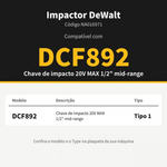 CONJUNTO ATUADOR P/ CHAVE DE IMPACTO DCF892 - DEWALT