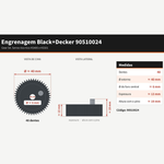 ENGRENAGEM P/ SERRA TICO T. KS405 - BLACK & DECKER