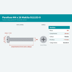 PAR DE PARAFUSO PHILIPS P/ SERRA CIRCULAR 5900B - MAKITA