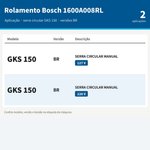 ROLAMENTO DE AGULHA P/ SERRA CIRC. GKS 150 - BOSCH