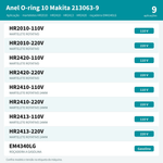 ANEL ORING 10 P/ MARTELETE ROTATIVO HR2010 - MAKITA 