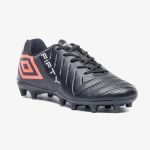 Chuteira Campo Umbro Fifty VI Jr Infantil Preto Coral 
