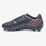 Chuteira Campo Umbro Fifty VI Jr Infantil Preto Coral 