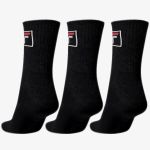 Kit 3 Pares Meias Fila Cano Alto Fbox Unissex Preto