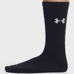 Kit 3 Pares Meias Under Armour Cano Alto Performance Cotton Unissex  Preto