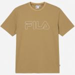 Camiseta Fila Regular Letter Outline Masculino Bege