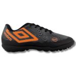 Chuteira Society Umbro Orbit Unissex Preto Laranja